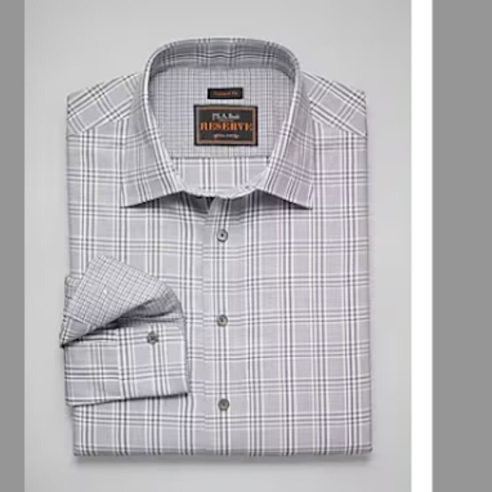 Jos.A.Bank Reserve Collection Tailored Spread Collar Cotton Cashmere Plaid shirt